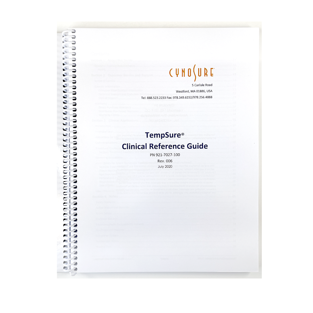 Cynosure Tempsure RF Clinical Reference Guide User Skin Treatment 9217027100 Rev. 006