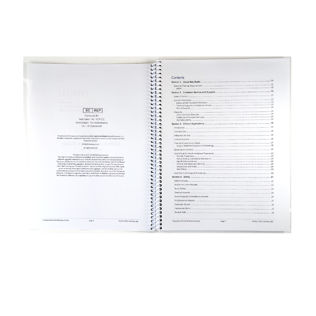 Cynosure Tempsure RF Clinical Reference Guide User Skin Treatment 9217027100 Rev. 006