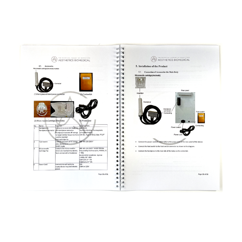 AESTHETICS, Vivace Fractional Micro Needle RF User Manual Electrosurgical Unit (K150409)