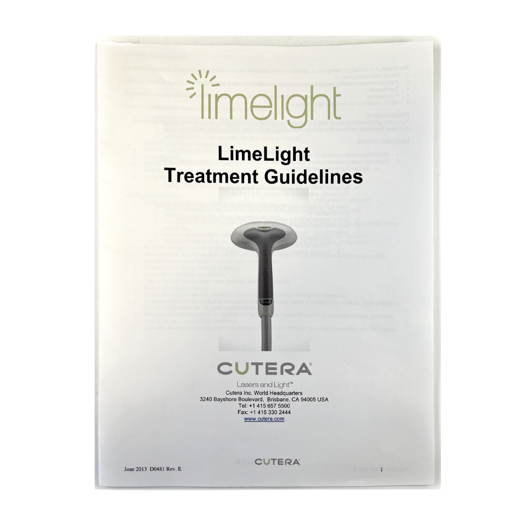 Cutera LimeLight Treatment Guidelines D0481 Rev. E June 2013