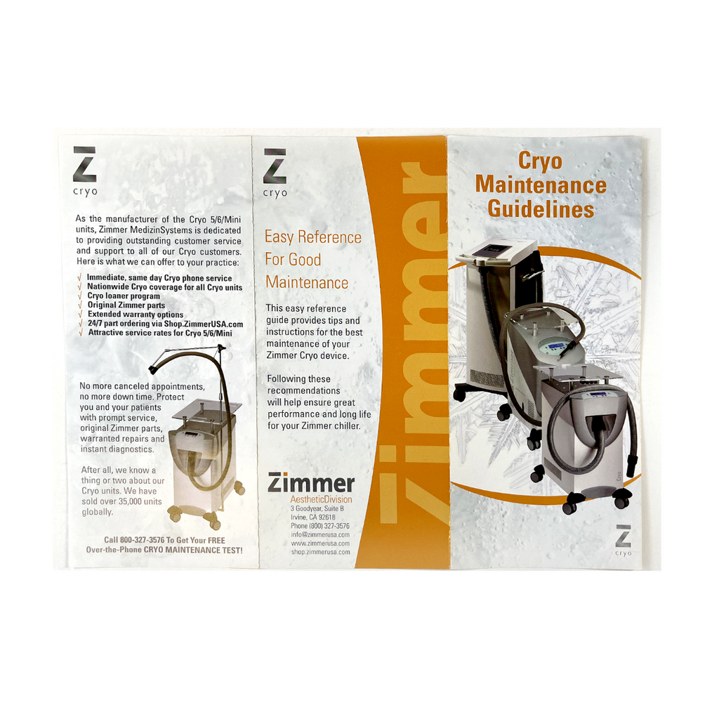 Zimmer Cryo Maintenance guidelines brochure