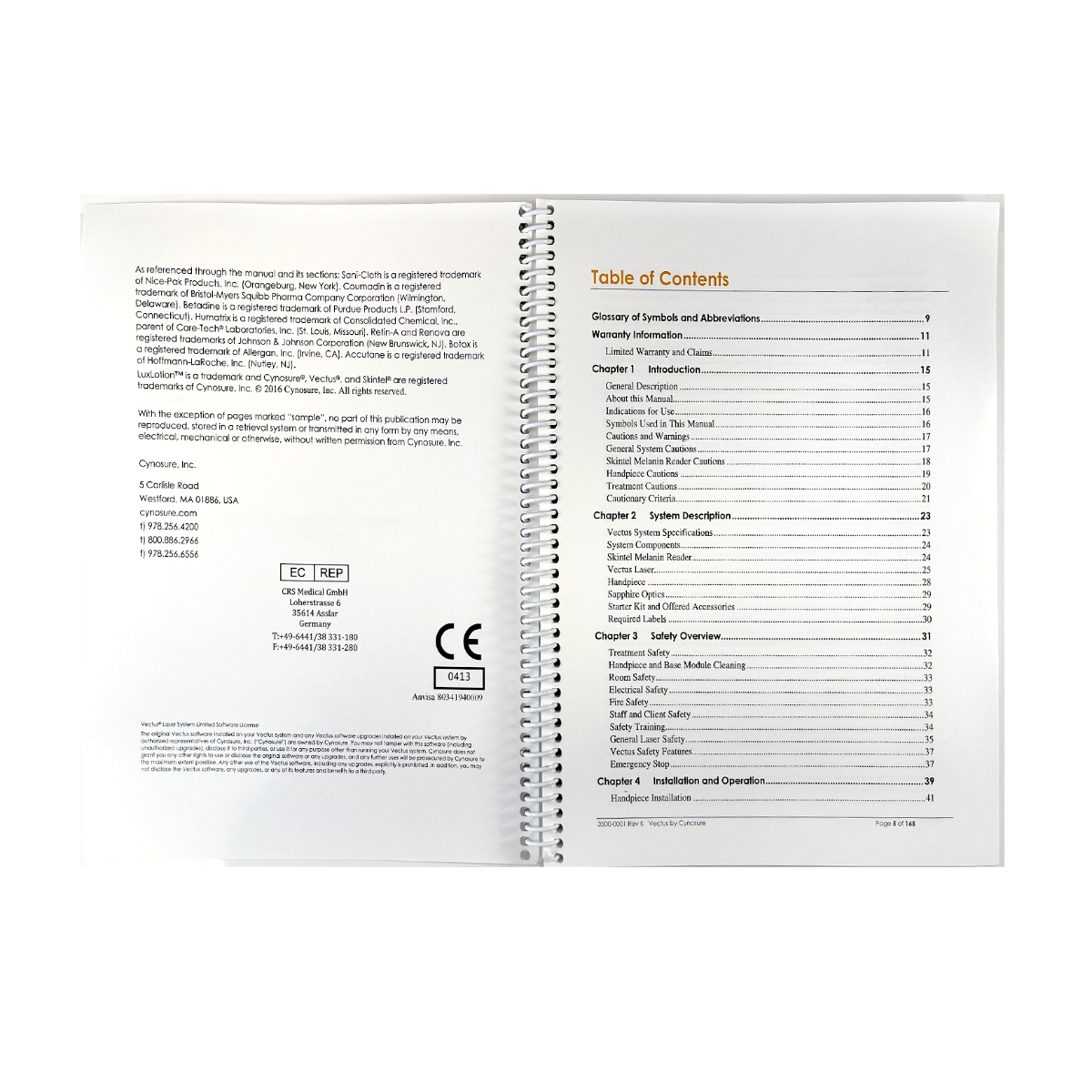 Cynosure Operator's Manual Vectus Laser system 3500-0001 Rev. K 2016