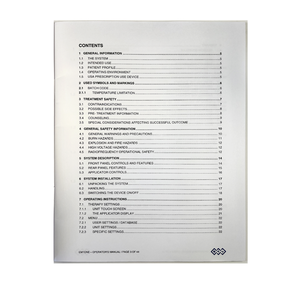 BTL, EMTONE Operator’s Manual