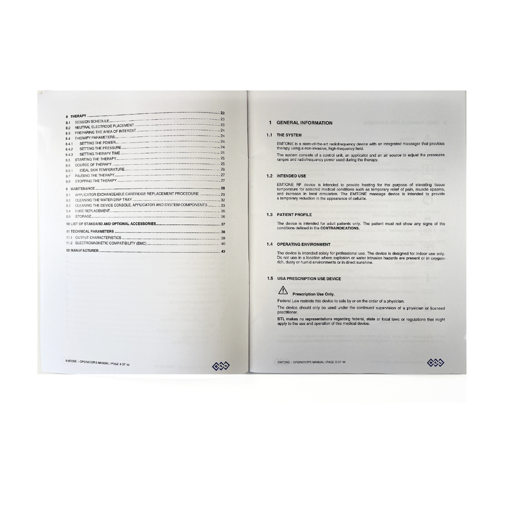 BTL, EMTONE Operator’s Manual