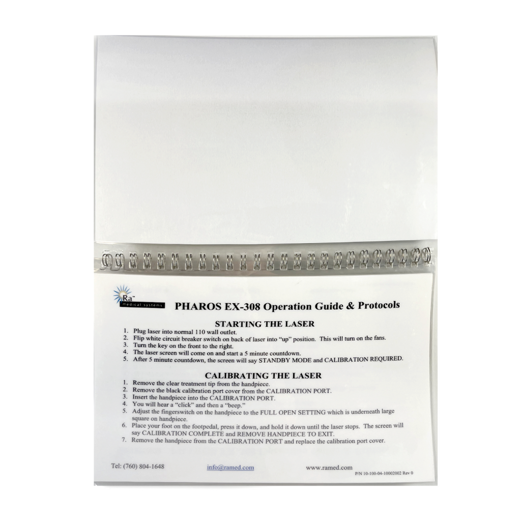 Ra Medical Systems, PHAROS EX-308, Excimer Laser, Operations Guide and Protocols, P/N: 10-100-04-10002002 Rev 0