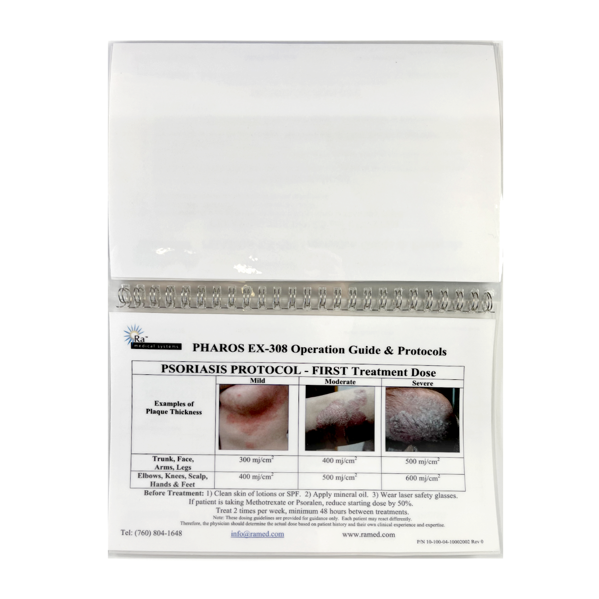 Ra Medical Systems, PHAROS EX-308, Excimer Laser, Operations Guide and Protocols, P/N: 10-100-04-10002002 Rev 0