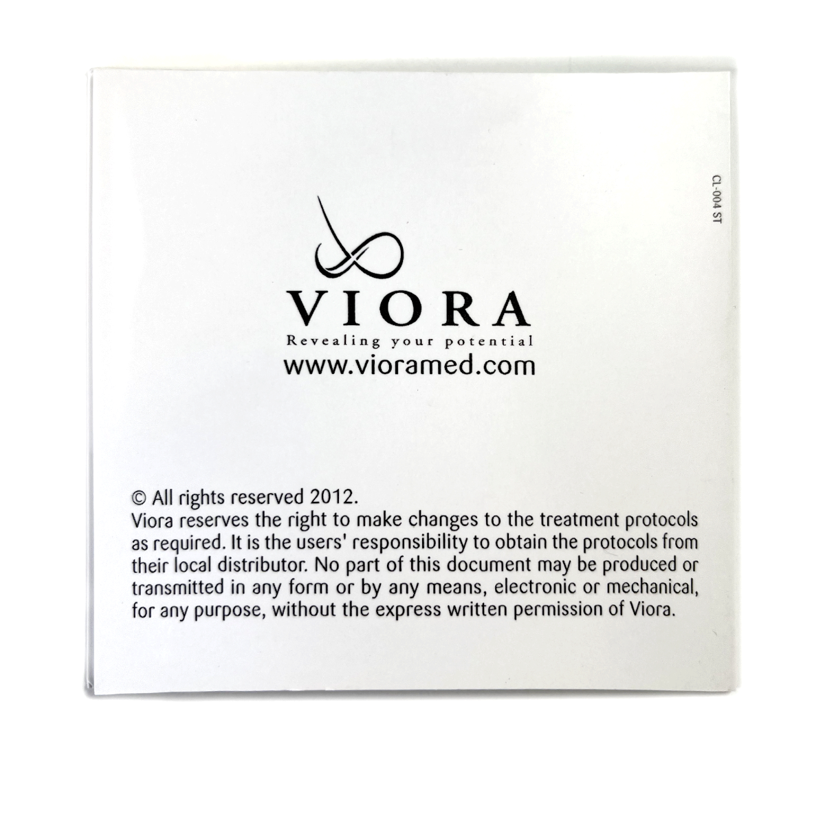 VIORA, REACTION, Skin Tightening Quick Guid, P/N: CL-004 ST, 2012
