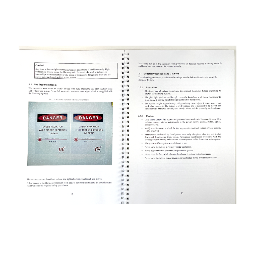 Orion Lasers Inc Harmony System Operating Manual Rev 07 February 2005