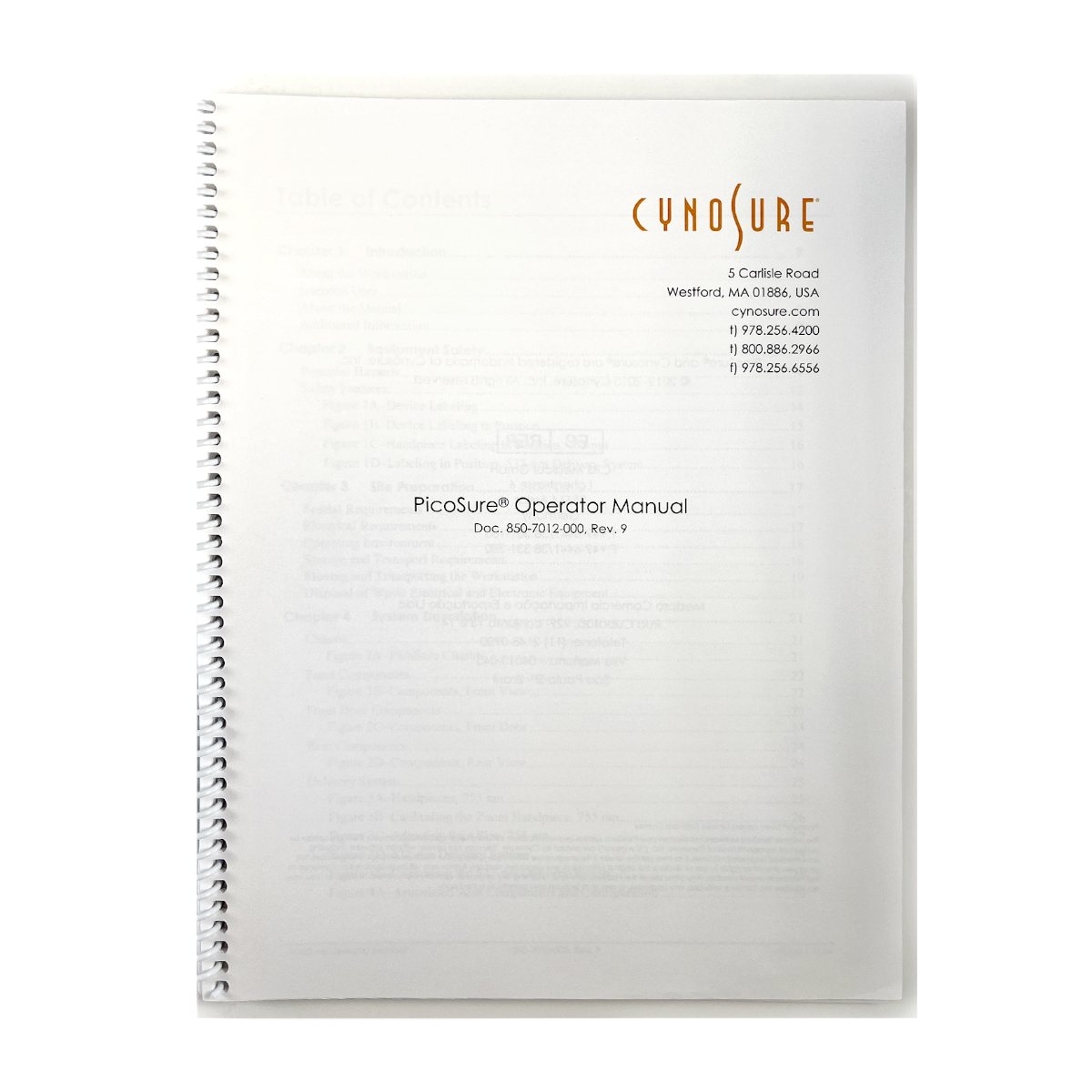 Cynosure Picosecond Workstation Operator Manual 8507012000 Rev.9