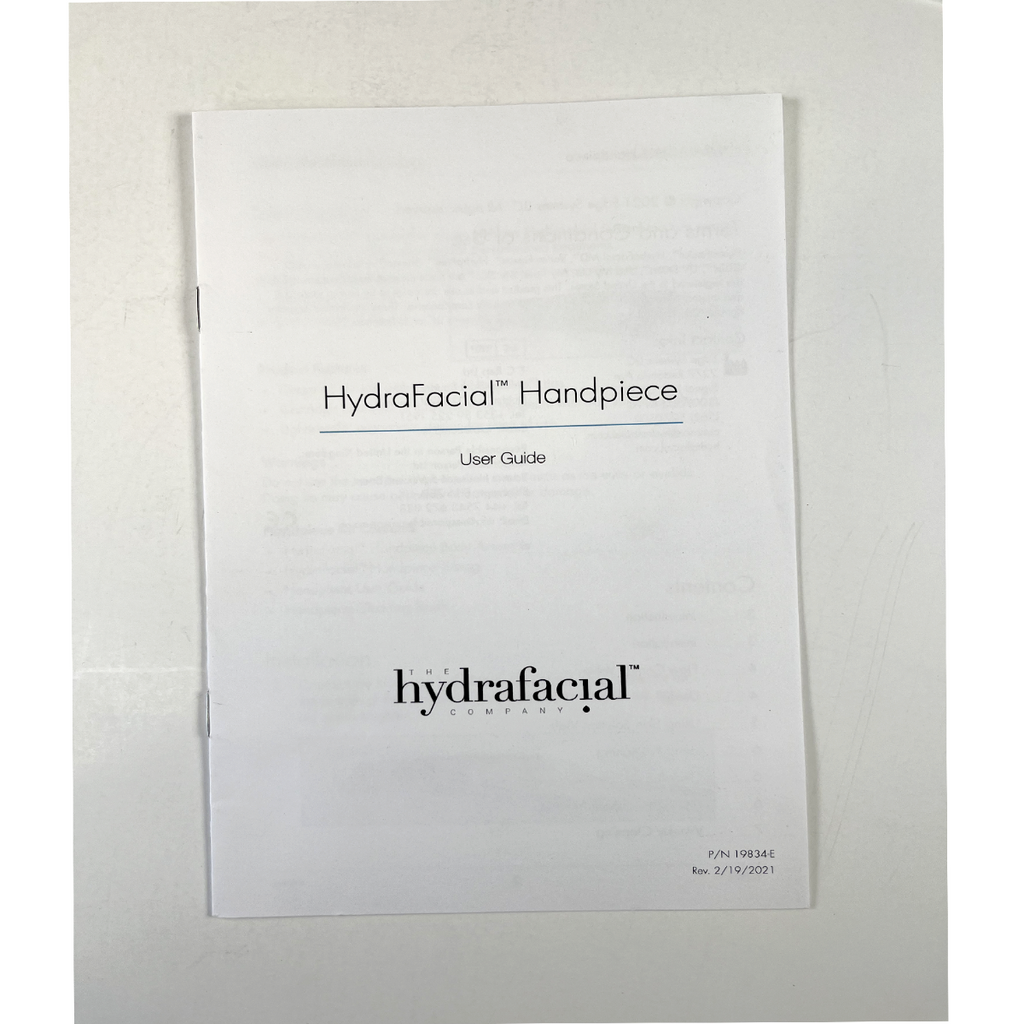 HaydraFacial Handpiece Guide 1983-E The hydra facial company