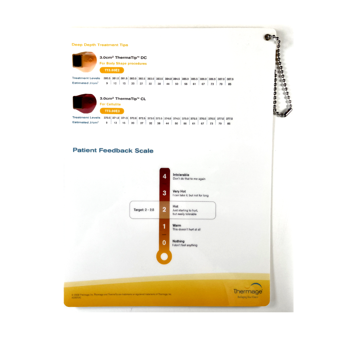 Thermage Reshoping Your Fortune Treatment settings 42267 A 2008