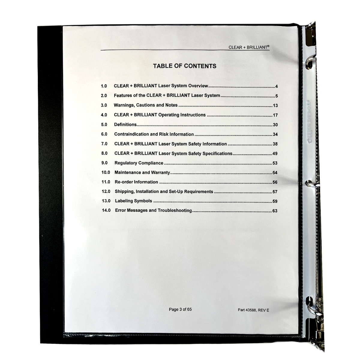 Solta CLEAR + BRILLIANT Laser System Operator Manual For 1440 nm Permea Handpieces