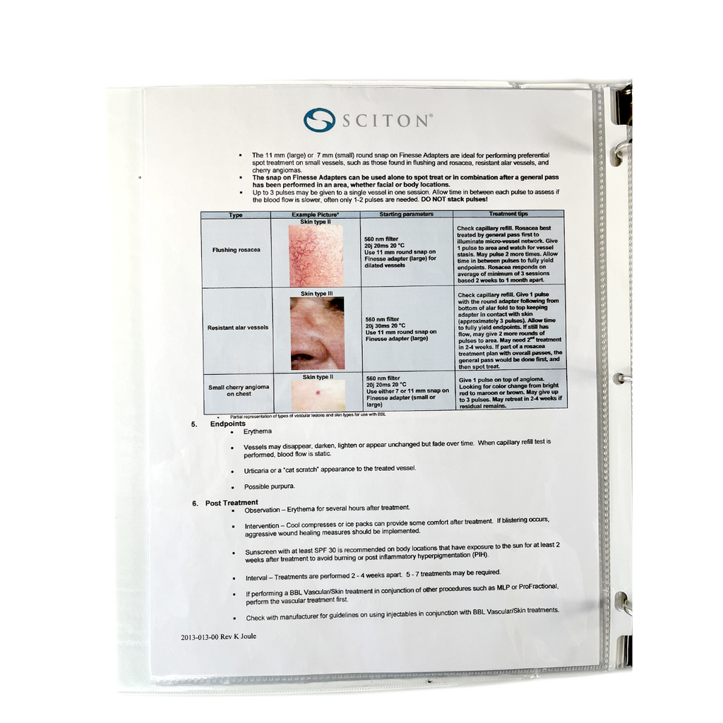 SCITON Halo/BBL Clinical Manual and Protocols, P/N 2013-013-00 Rev K