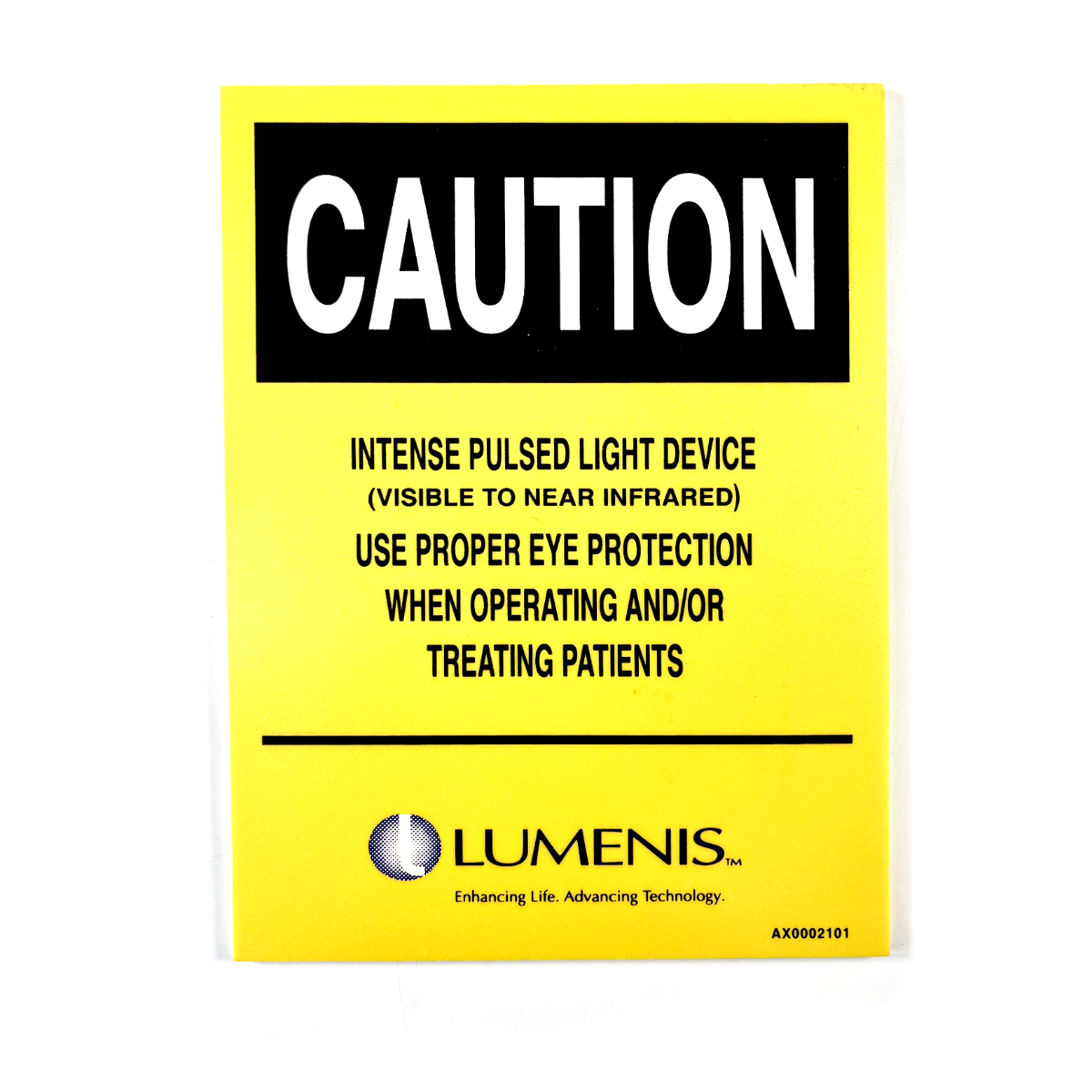 Lumenis Enhancing Life. Advancing Technology Sticker Caution 20cm AX0002101