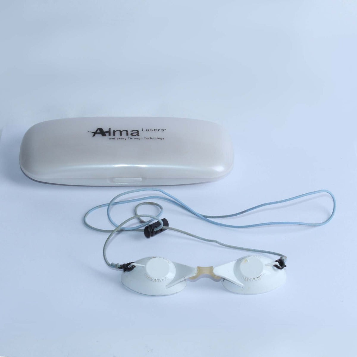 Alma Lasers Yamamoto Patient Eyeshields Opaque Laser Goggles - White Plastic USED