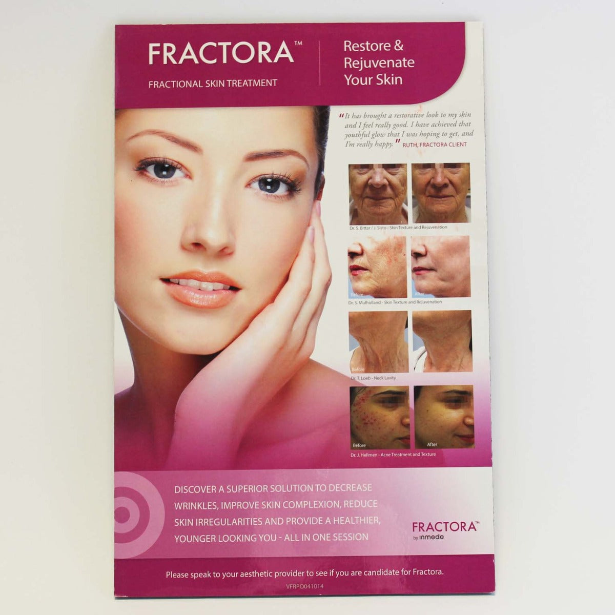 InMode Fractora Fractional Skin Wrinkles Rejuvenation Marketing Poster 11x17"