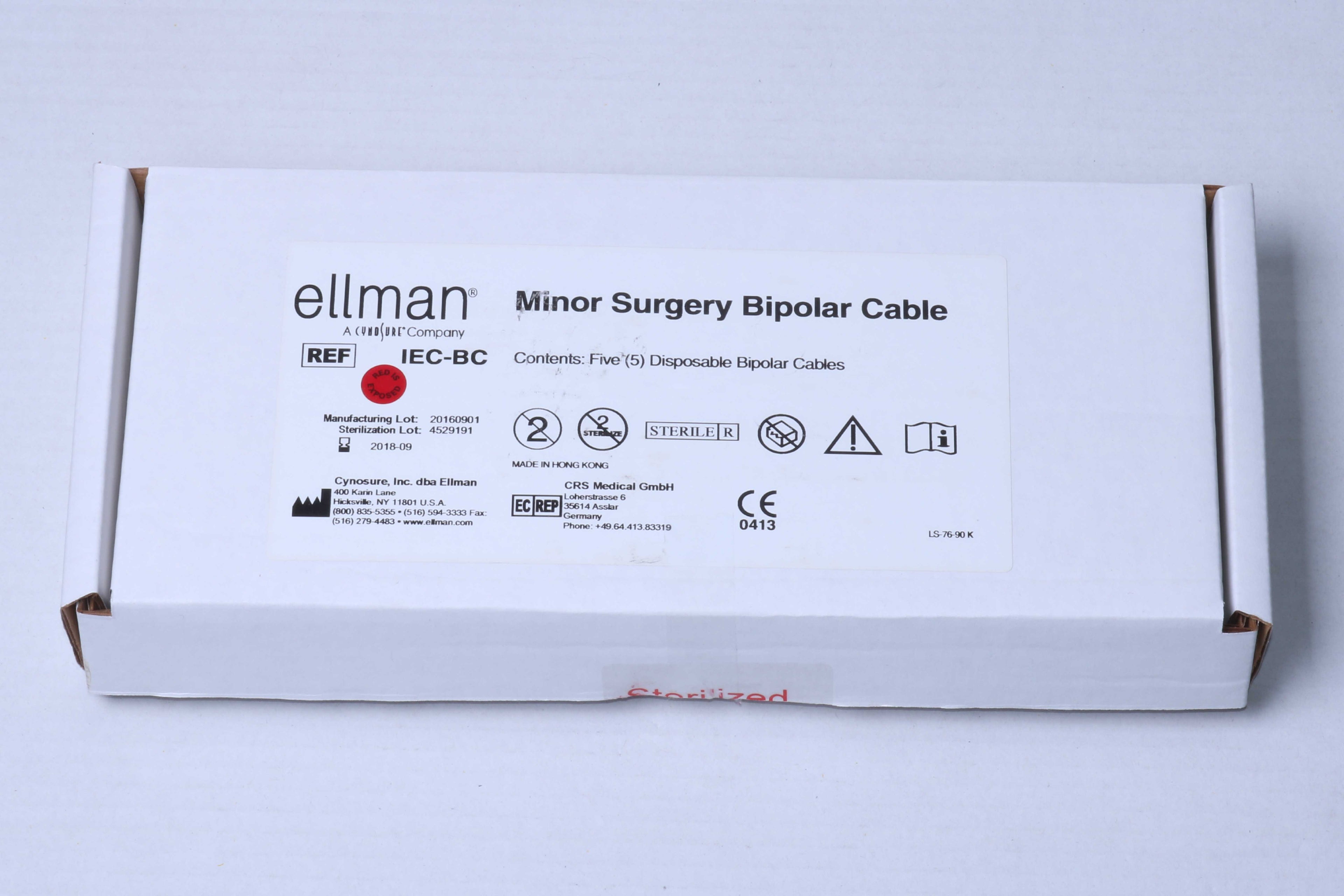 Cynosure Ellman IEC-BC Minor Surgery Bipolar Cable 5 PACK EXP 2018 OPENED