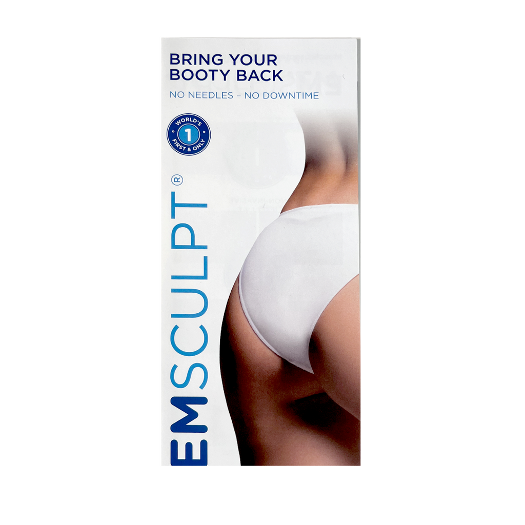 BTL EMSCULPT, “Bring your Booty Back” “No Needles-No Downtime” Brochure (4 pack), P/N: 799-75ENCF8FENUS106, 2019