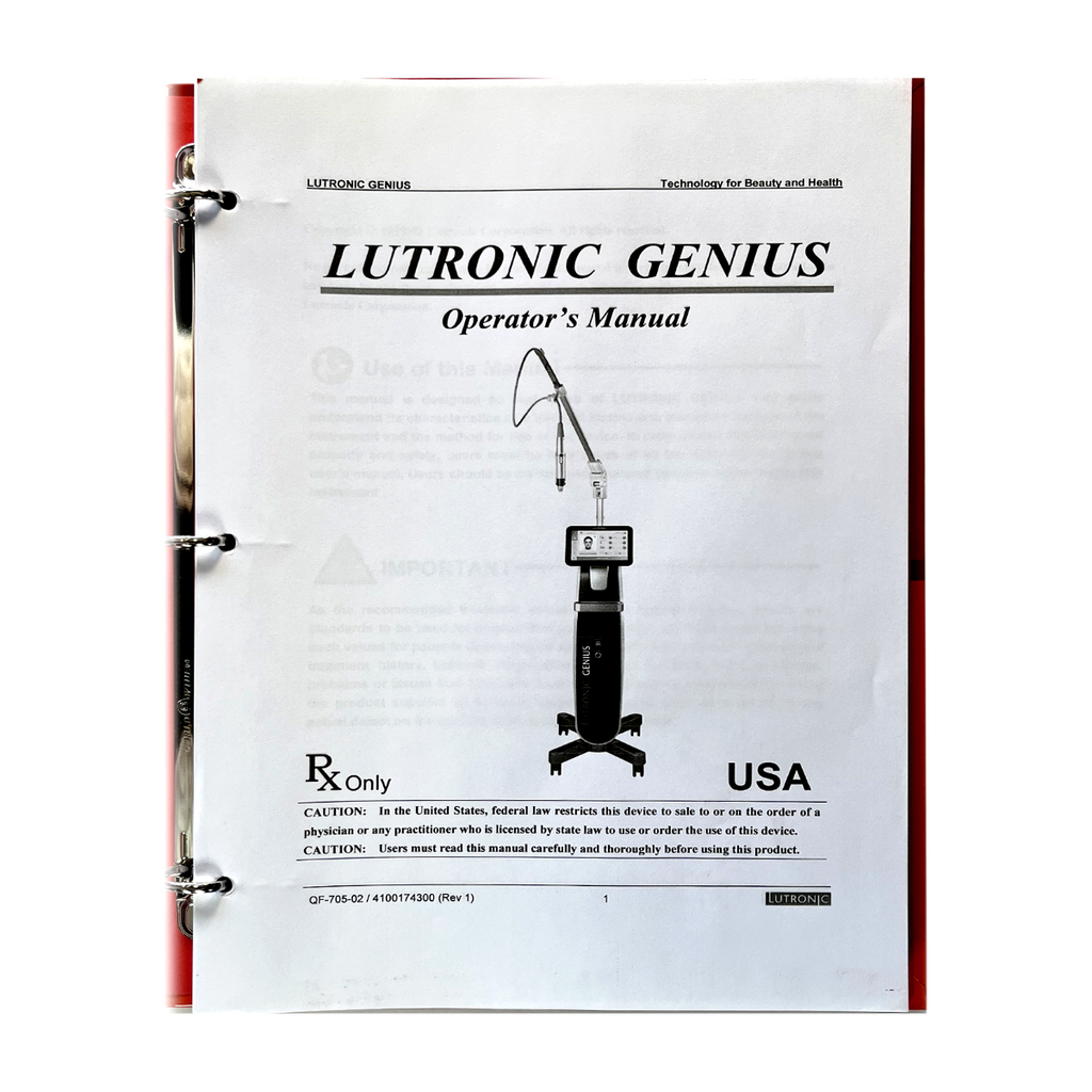 Lutronic Genius Operator’s Manual, P/N: QF-705-02 / 4100174300 (Rev 1)