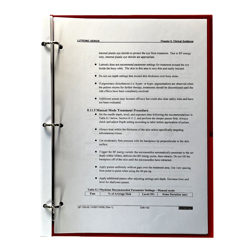 Lutronic Genius Operator’s Manual, P/N: QF-705-02 / 4100174300 (Rev 1)