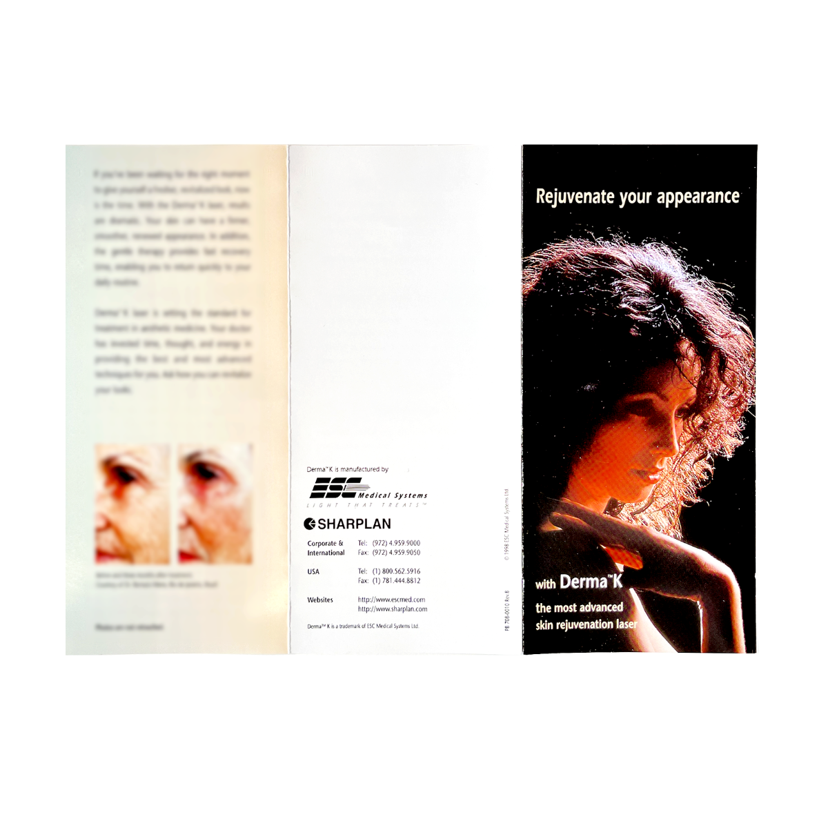 ESC Medical, Rejuvenate your appearance with Derma K, “The most advanced skin rejuvenation laser” Brochure, P/N: PB 708-0010 Rev.B, 1998 (50 Pack)