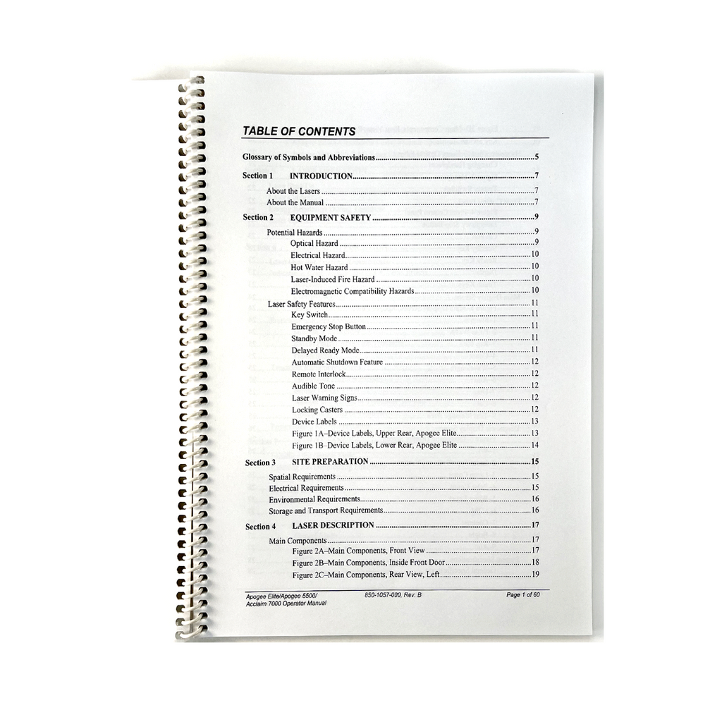 Cynosure Where and science meet 5500 Acclaim 7000 Laser Operator User Manual