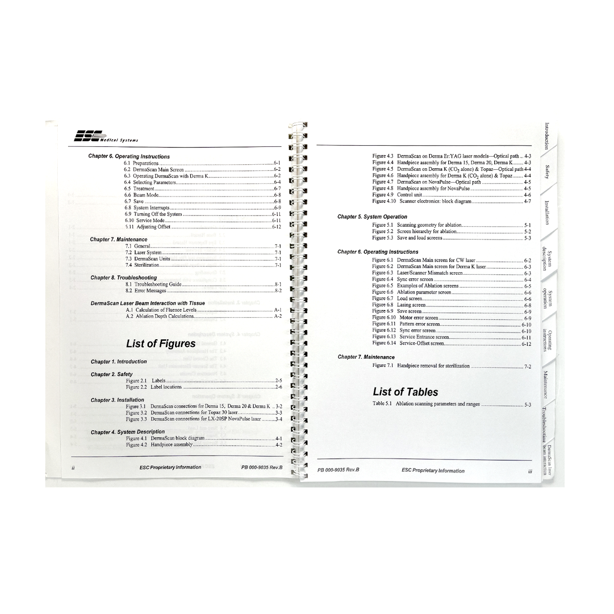 ESC DermaScan Versatile scanner for aesthetic laser surgery Operator Manual 0009035 Rev.B