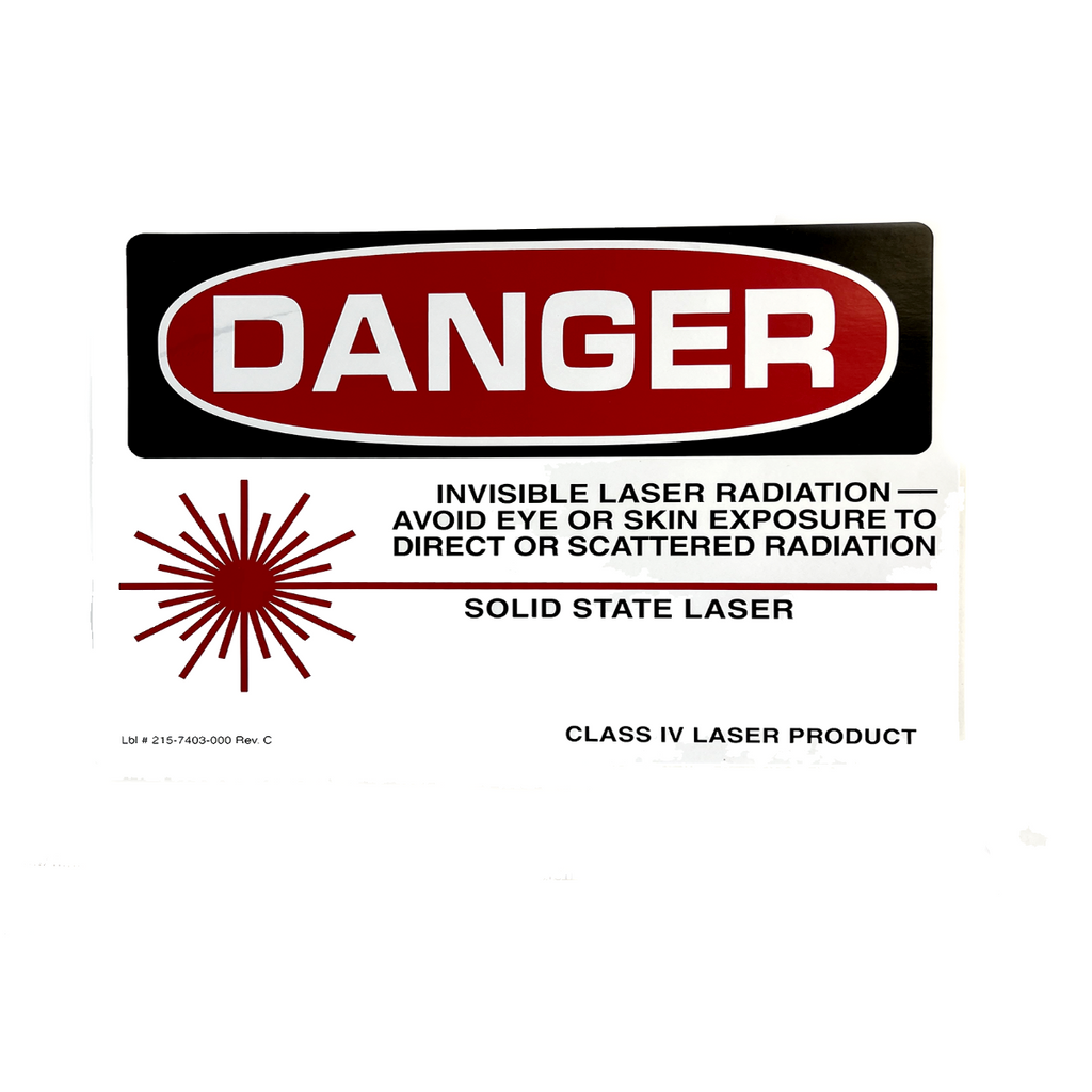 Danger Sign Sticker, Class IV Laser Product, Lbl 215-7403-000 Rev. C (3.34X4.33 IN)