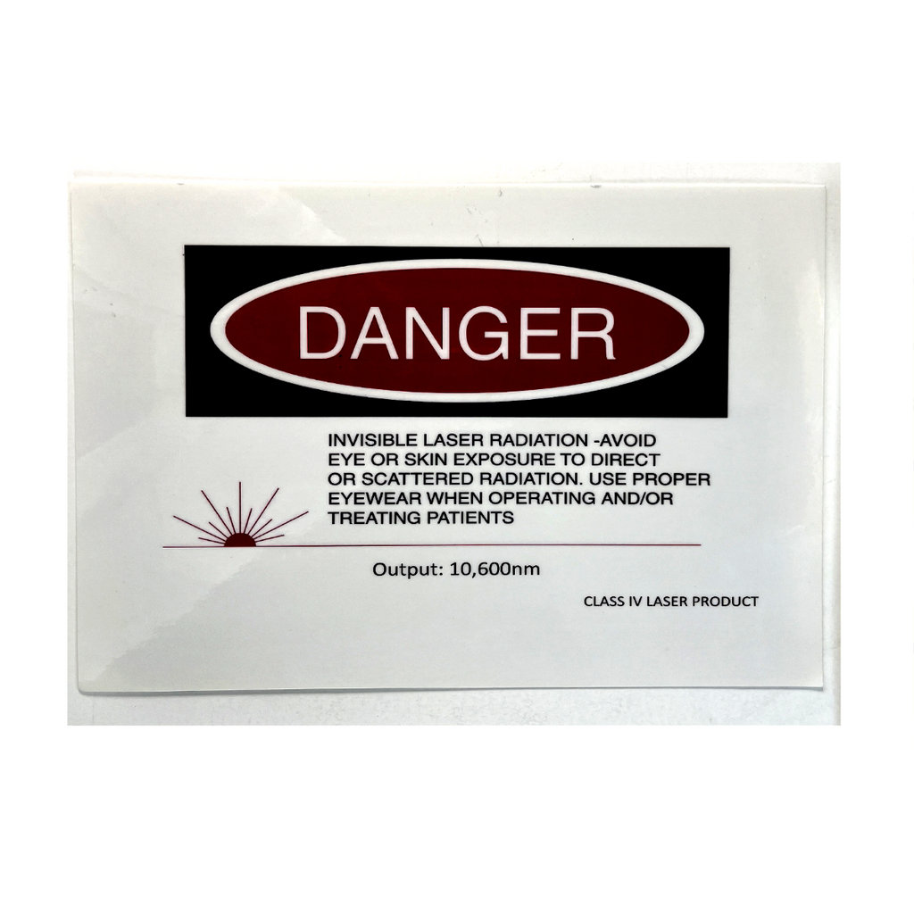 Danger Sign Sticker, Class IV Laser Product (3.34 x 4.3 in)