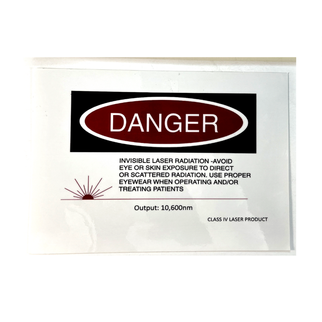 Danger Sign Sticker, Class IV Laser Product (3.34 x 4.3 in)