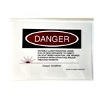 Danger Sign Sticker, Class IV Laser Product (3.34 x 4.3 in)