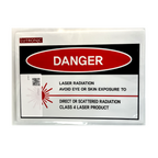 Lutronic, Laser Radiation Danger Sign (4.52x 3.14 in)