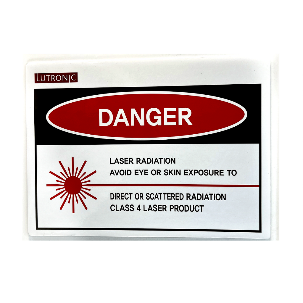 Lutronic, Laser Radiation Danger Sign (4.52x 3.14 in)