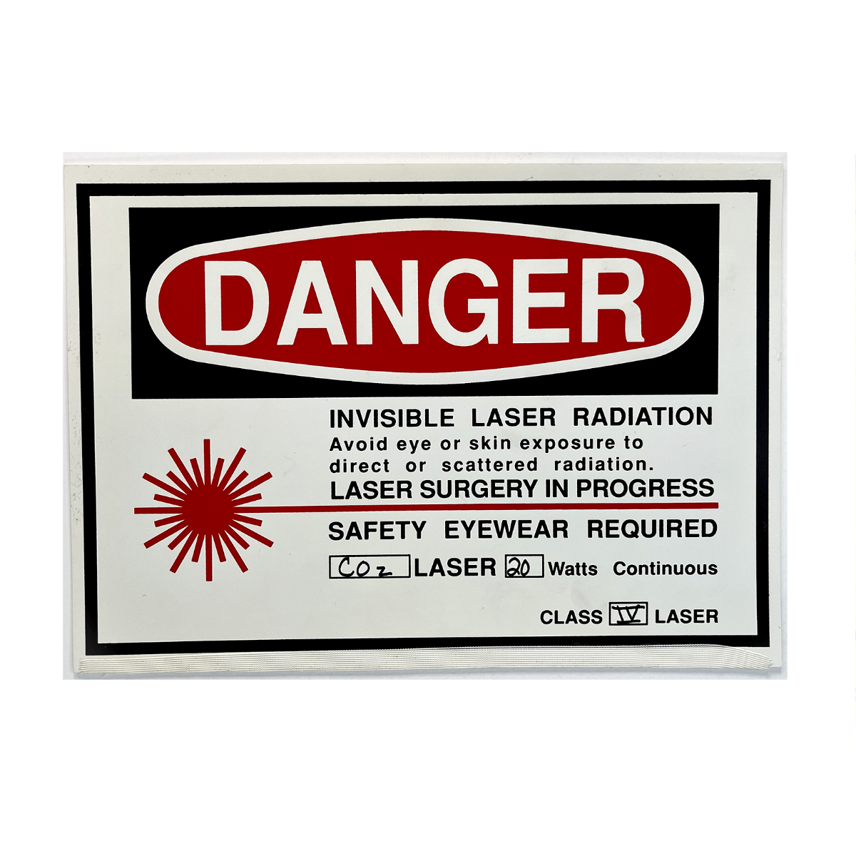 Danger Sign, Class IV Laser (4.52 X 3.34 IN)