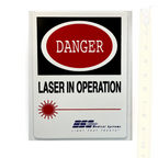 ESC Medical System, Danger Laser in Operation Sign (2.75x 3.74 in)