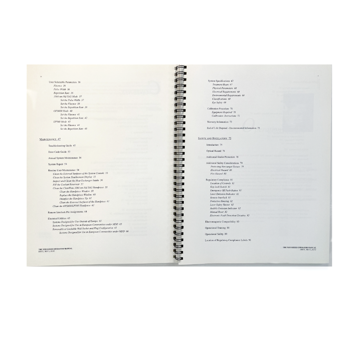 CUTERA, Operator Manual Xeo Series, P/N D0075, REV L, EXP 2012