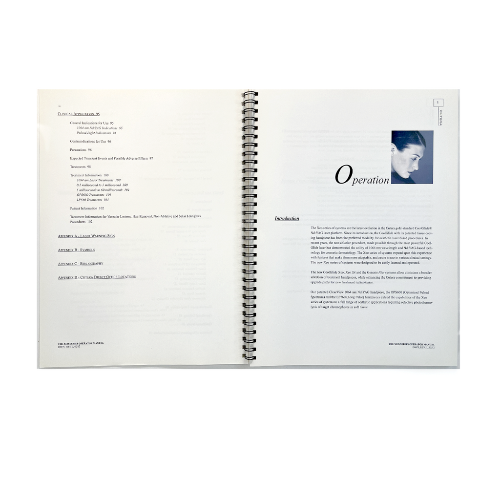 CUTERA, Operator Manual Xeo Series, P/N D0075, REV L, EXP 2012
