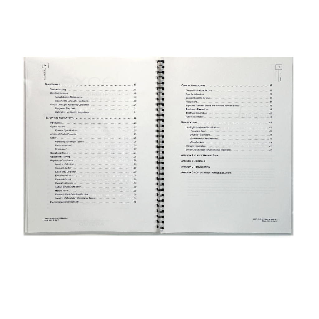 CUTERA, Limelight Operator Manual, P/N D0436, REV. D, EXP 2017