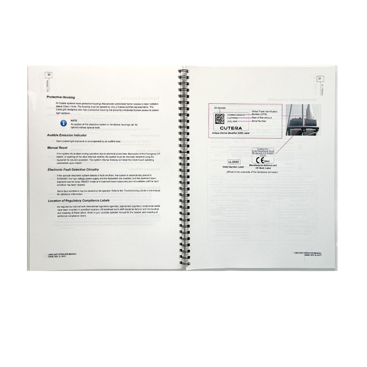 CUTERA, Limelight Operator Manual, P/N D0436, REV. D, EXP 2017