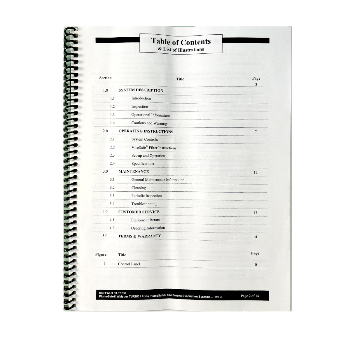 BUFFALO Filter, Operator’s Manual PlumeSafe Whisper Turbo, Porta PlumeSafe 604, Smoke Evacuation Systems, P/N TURBO604-RevC. EXP 2006
