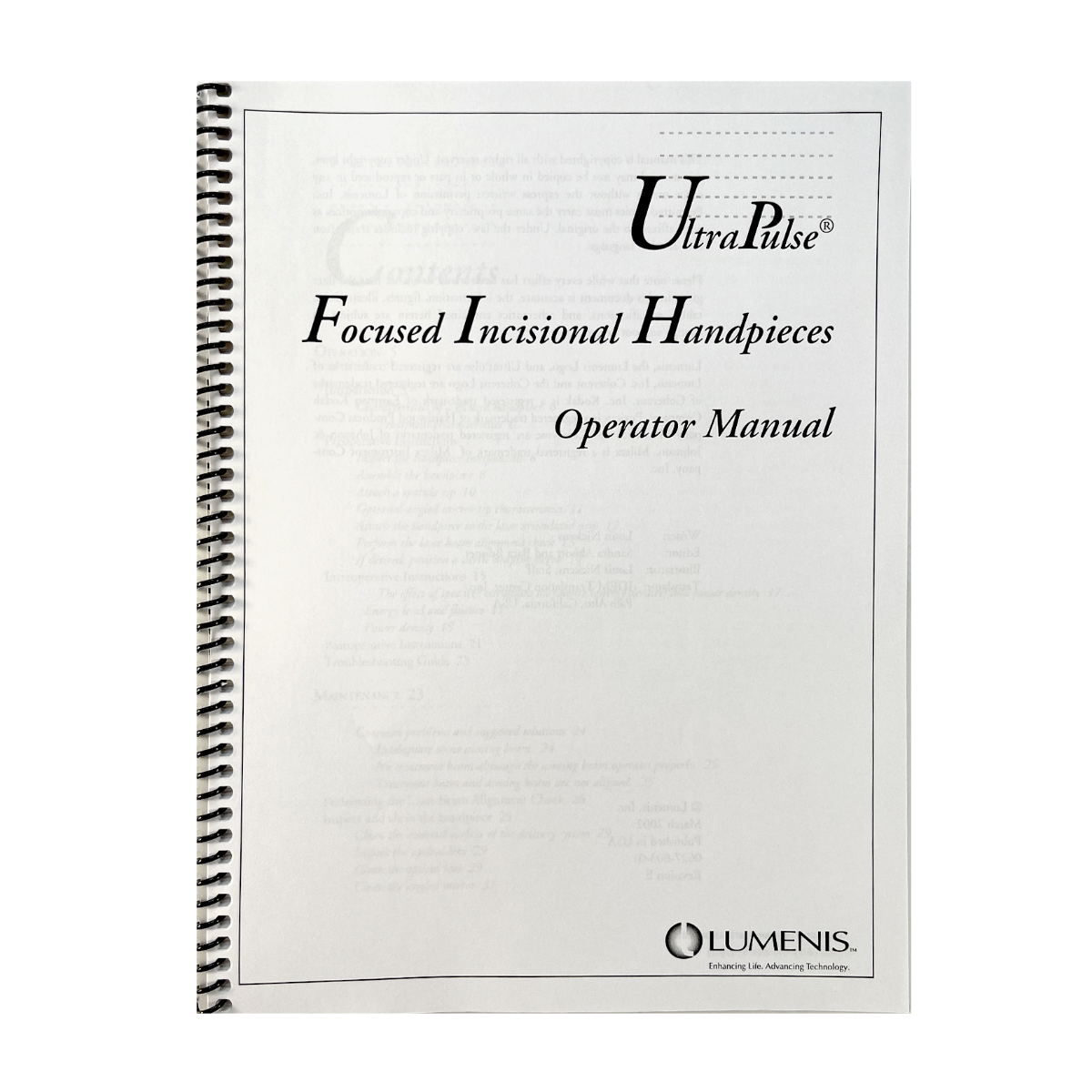 Lumenis UltraPulse Laser Focused Incisional Handpiece Operator User Manual