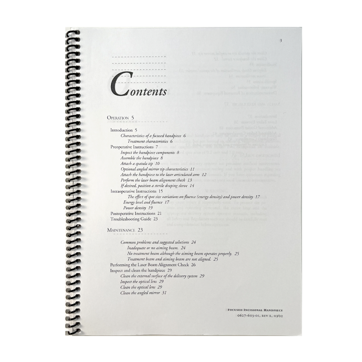 Lumenis UltraPulse Laser Focused Incisional Handpiece Operator User Manual