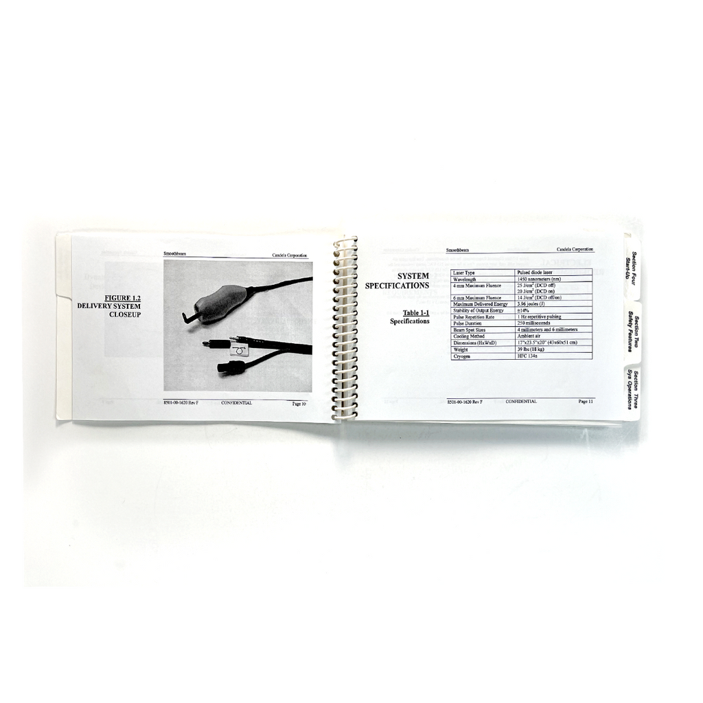 Candela Smooth beam Operators manual 8501-00-1620 Revision F November 2003