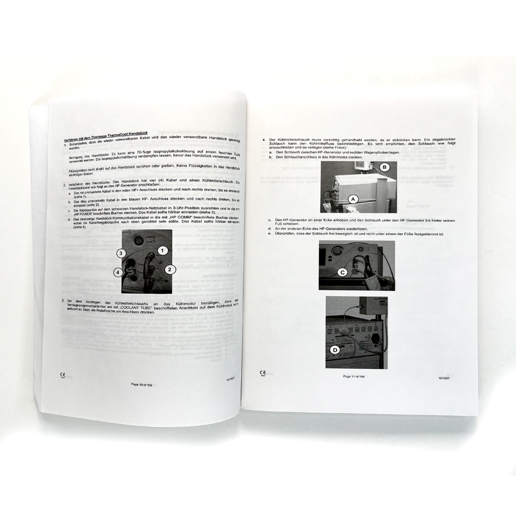 Thermage ThermaCool Handpice Symbols/Abbreviations Operator's manual 40100F