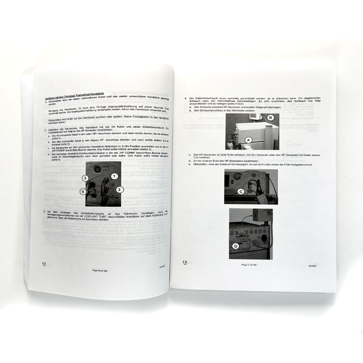 Thermage ThermaCool Handpice Symbols/Abbreviations Operator's manual 40100F