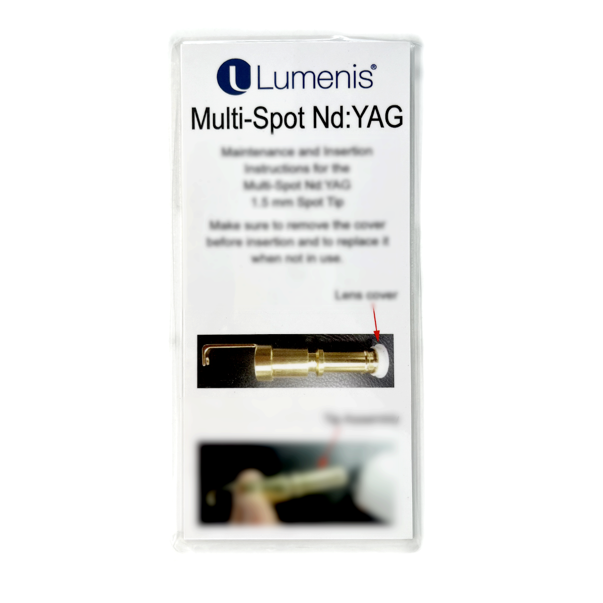 LUMENIS, Maintenance and insertion Instructions for the Multi-Spot Nd:YAG. Laminated guide. P/N: PB-10078110_A