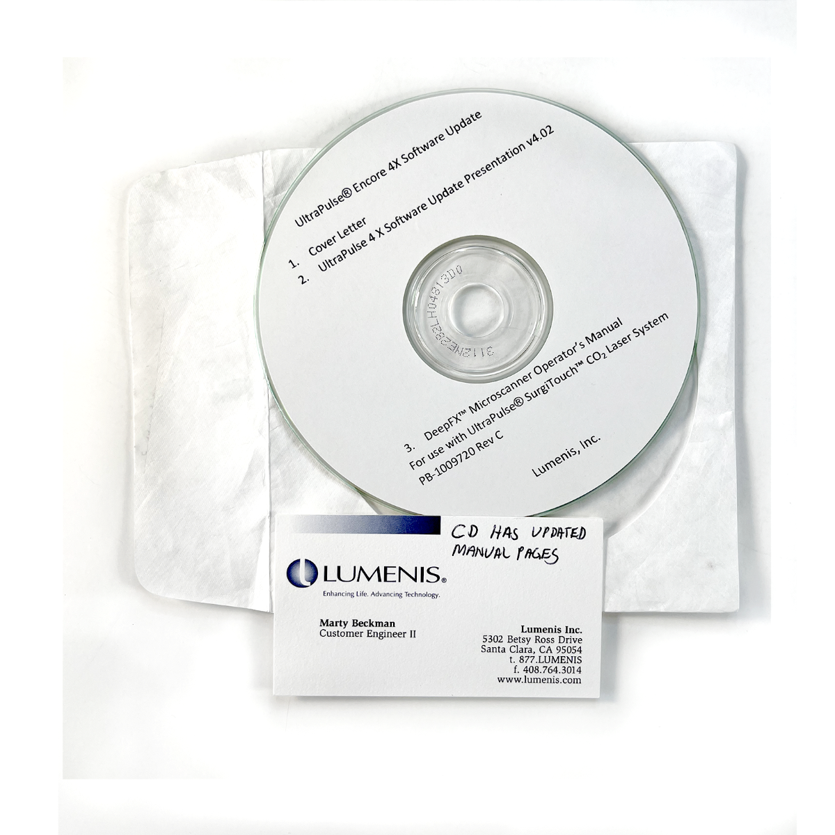 Lumenis UltraPulse Encore 4x software Update PB10009720 Rev.c