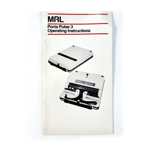 MRL Porta Pulse 3 Operating Instructions