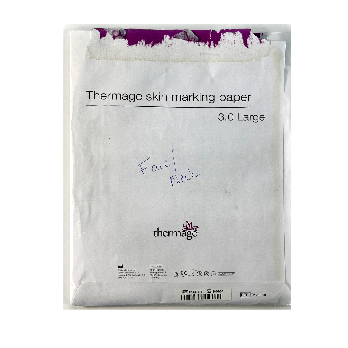 Solta, Skin Marking Paper, 3.0 Large, EXP 2016 (3 pack)