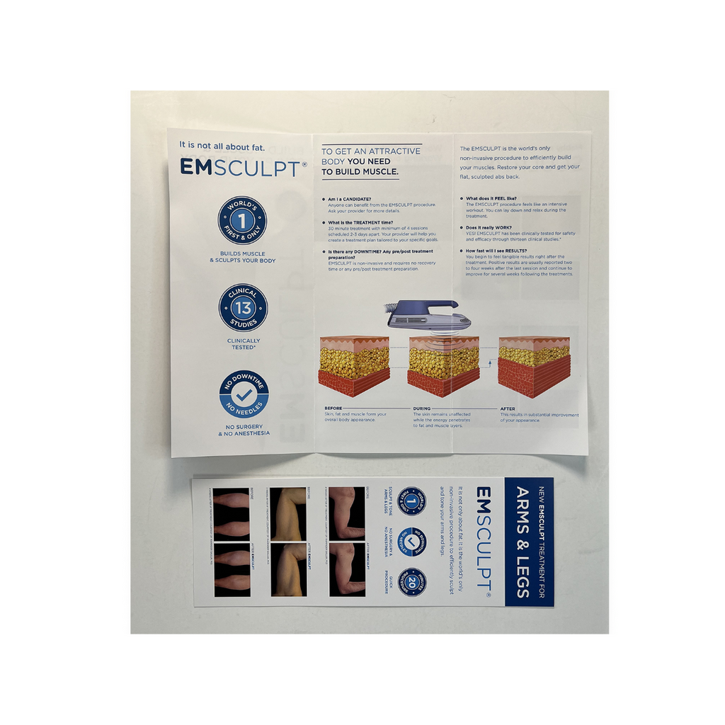 BTL, EMsculpt Build Muscle & Sculpt Your Body "ARMS & LEGS" Brochures (84 pack)